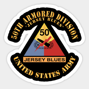 50th Armored Division - SSI - Jersey Blues - Jersey Blues - US Army X 300 Sticker